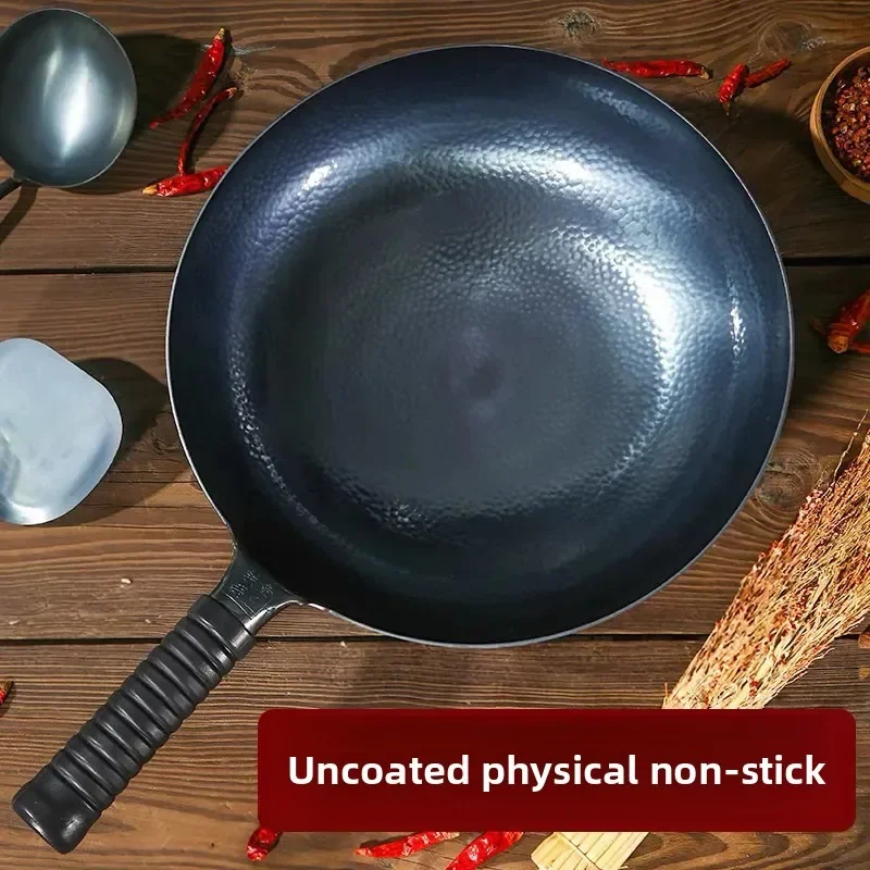 High-Grade Handmade Iron Pan Without Coating Health Wok Non-Stick Pan Gas Stove Induction Cooker General Zhangqiu Iron Wok 36CM - Image 6