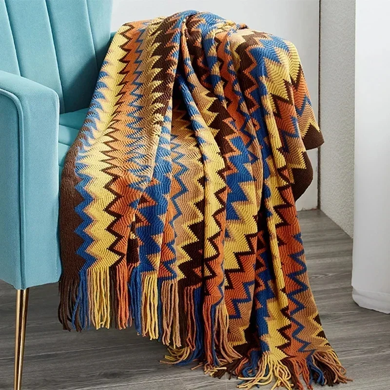 Boho Bed Plaid Blanket Geometry Aztec Baja Blankets Ethnic Sofa Cover Slipcover Decor Throw Wall Hanging Tapestry Rug Cobertor - 2