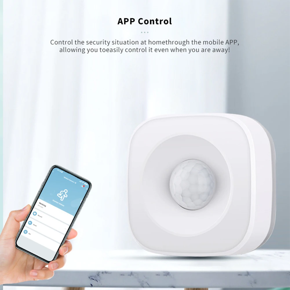 

1PCS WiFi Body PIR Sensor Compatibe With Tuya Intelligent Home For Home Bedroom Smartphone Remote Control White 63x63x30mm
