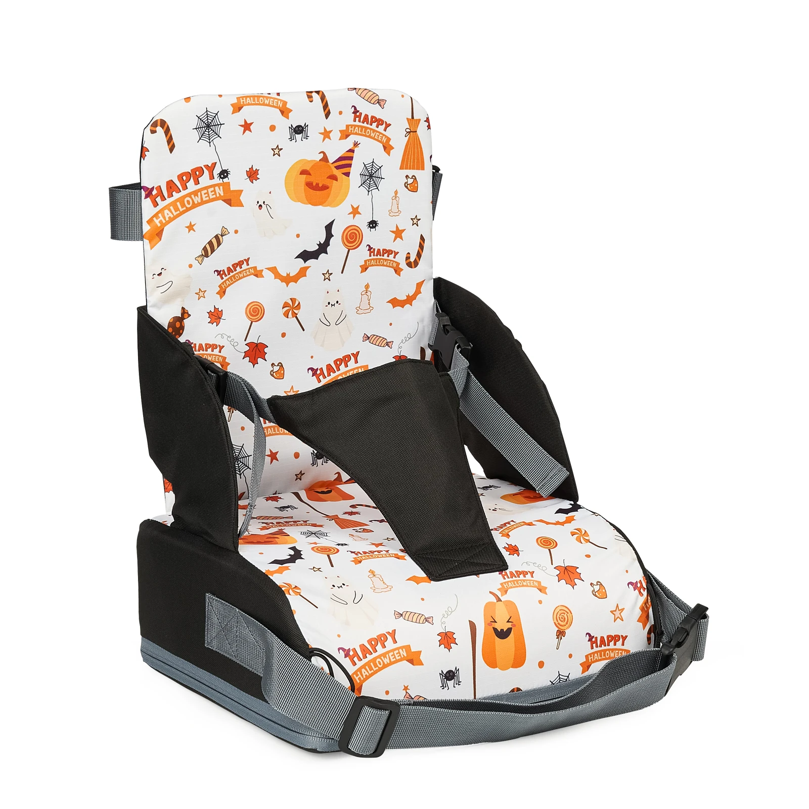 Baby Booster Seat Travel Booster Seat for Kitchen Chair PU Washable Straps Safety Buckle Portable Travel Toddler