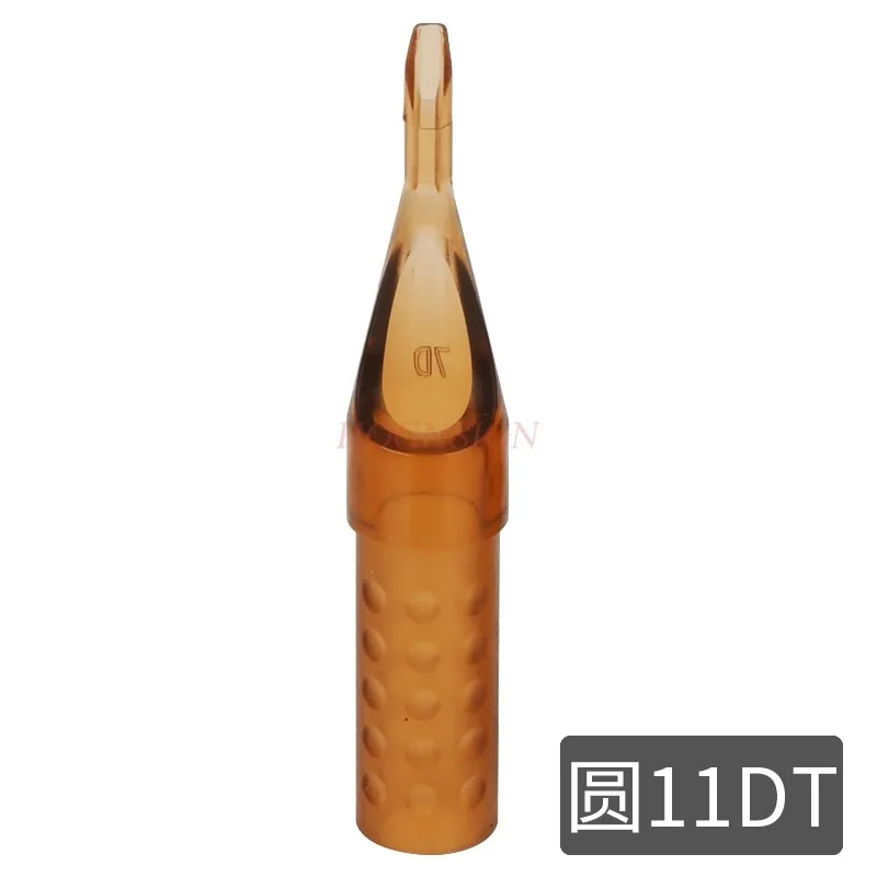 Single use sealing diamond shaped tattoo needle cap with a tattoo needle tip