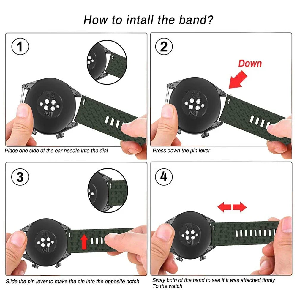Silicone Sport Watch Bands - Versatile 20mm/22mm Strap Collection
