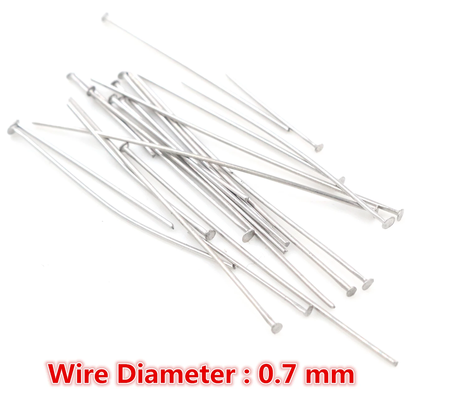100pcs/Lot No Fade 20 30 35 40 70 mm Stainless Steel Flat Head Pin Findings Headpins For Jewelry Making DIY Supplies Accessories