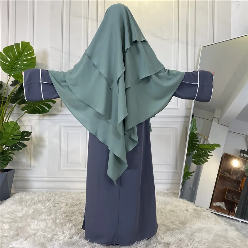 Ramadan Eid Muslim Prayer Garment Long Khimar Hijab Scarf Wrap Sleeveless Tops Abaya Jilbab Dubai Islam Niqab Hijabs for Woman