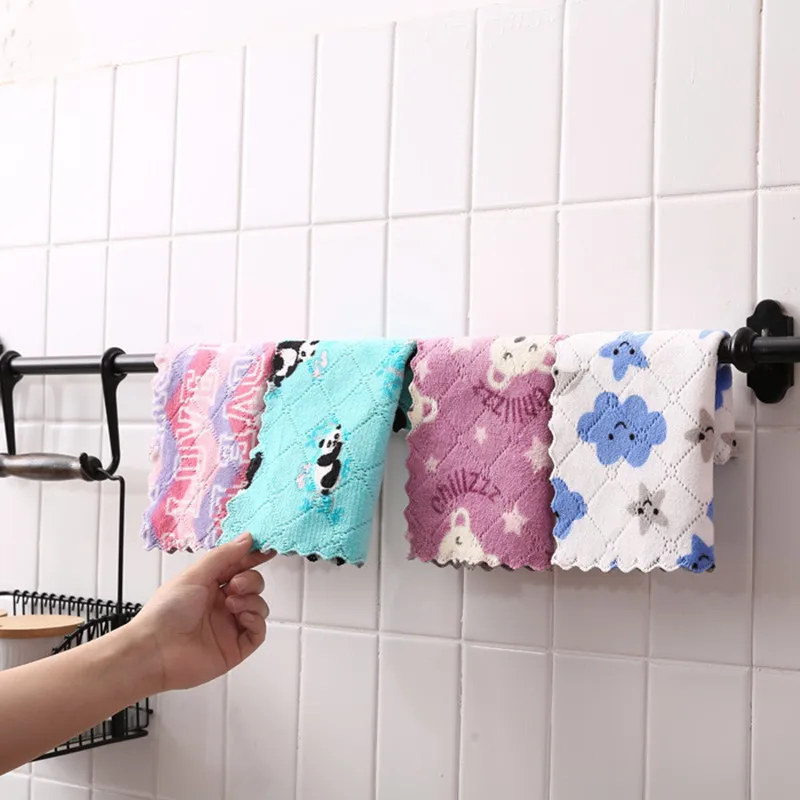 New Microfiber Cleaning Cloth Kitchen Towel Set Dish Towel for Kitchen Items Household Tools Dish Washing Cloth Absorbent Rags