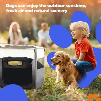 Pet Playpen Toy Choi's Foldable Portable Dog Cat Playpens Exercise Kennel Tent Removable Shade Cover Travel Camping Use 3