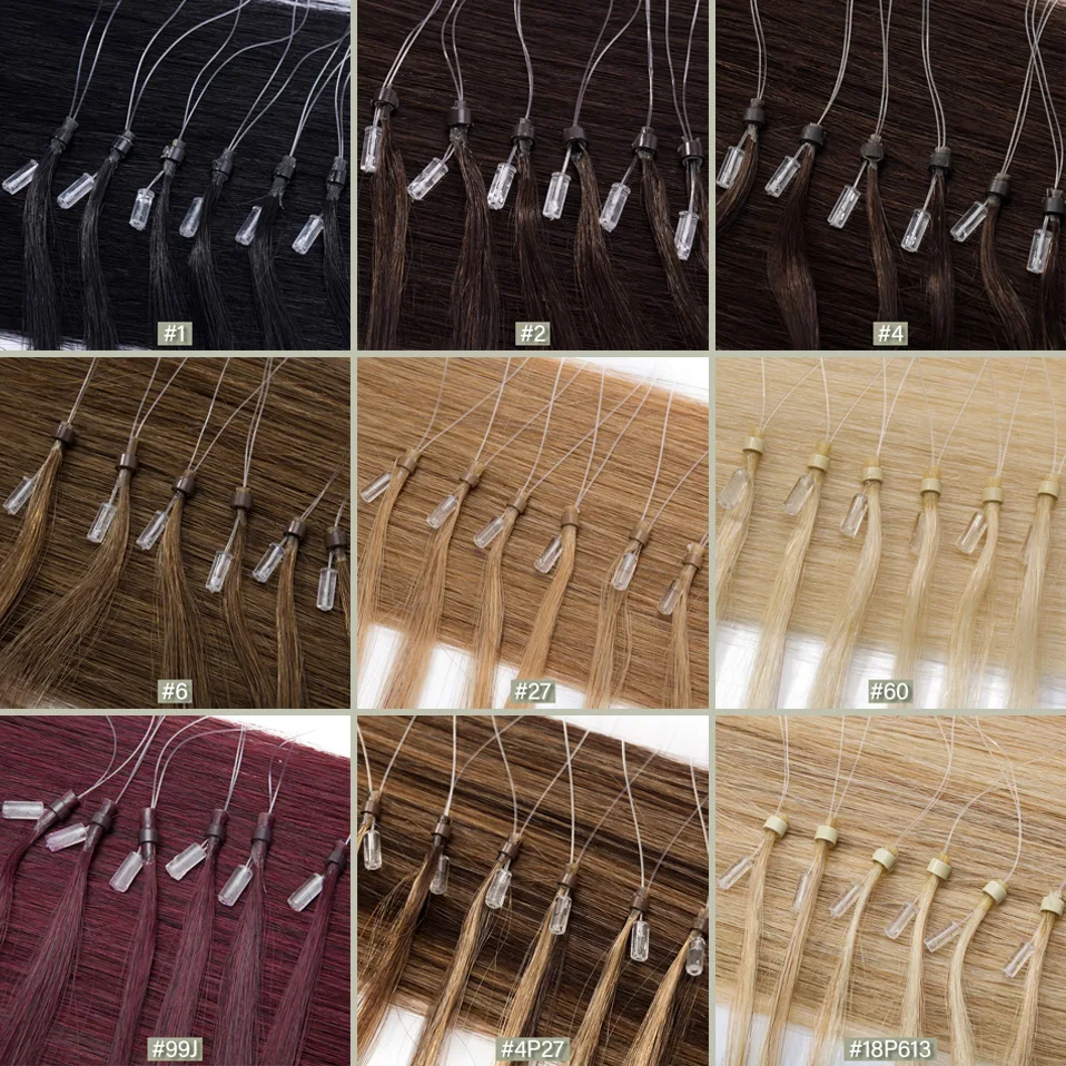 TESS Micro Loop Hair Extensions Human Hair Micro Link 0.5g/strand Ring 18inch 100pcs Keratin Capsule Straight Natural human hair extensions