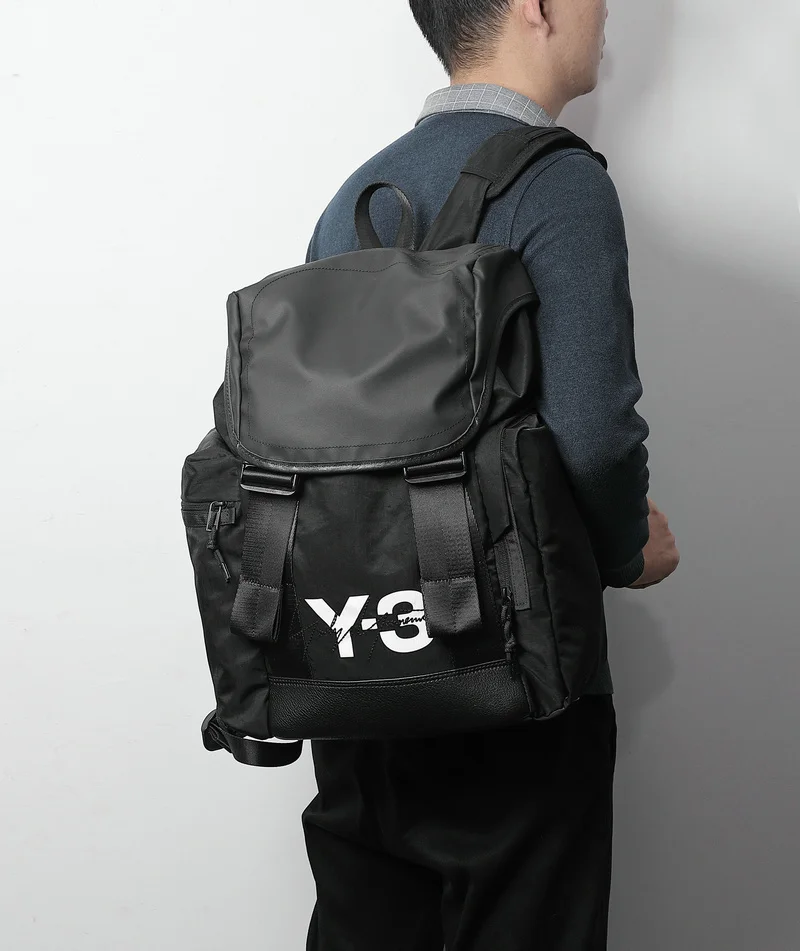 

Y3 Yohji Yamamoto Embroidered Fashion Brand Design Men Travel Backpack Hipster Travel Backpack Dark Style Backpack Sports Bag