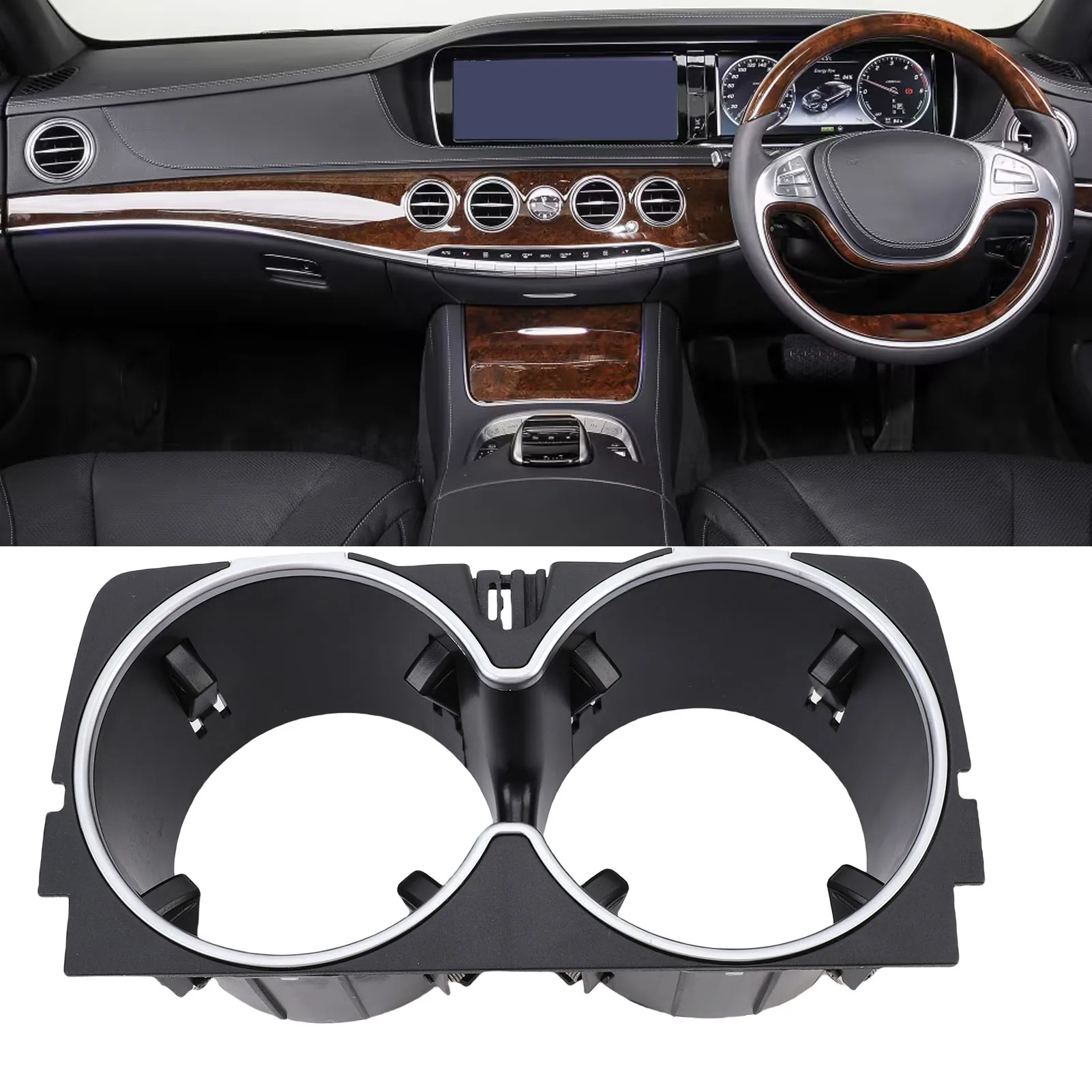 Centre Console Drinks Cup Holder A2226830075 Non Slip Replacement for  W222 S-Class 2014-2017 Auto Cup Drink Holder