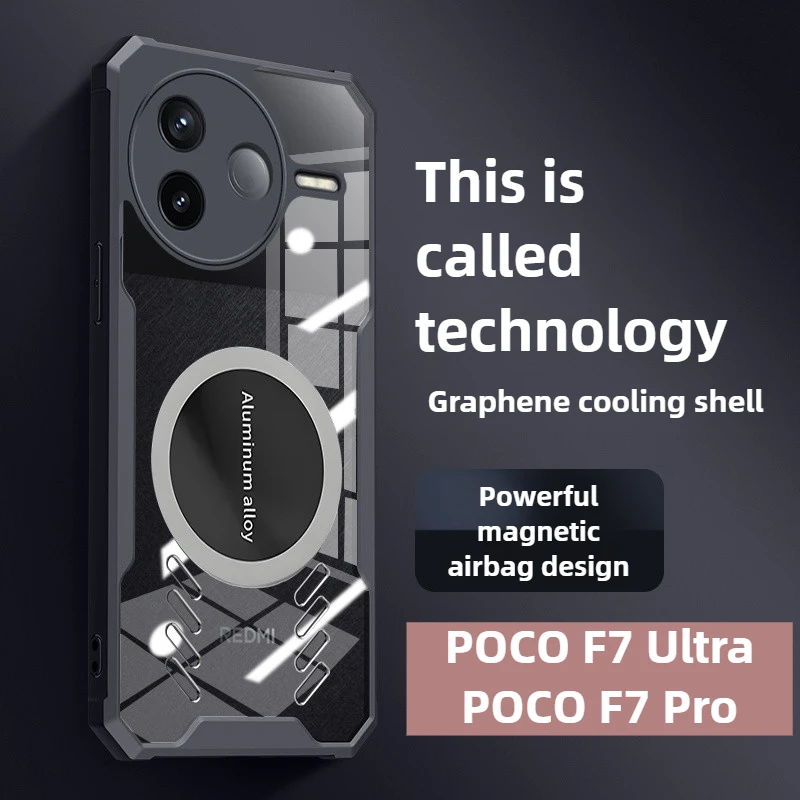 Enhanced Magnetic Graphene Cooling Air Bag Anti-Fall Bumper Case