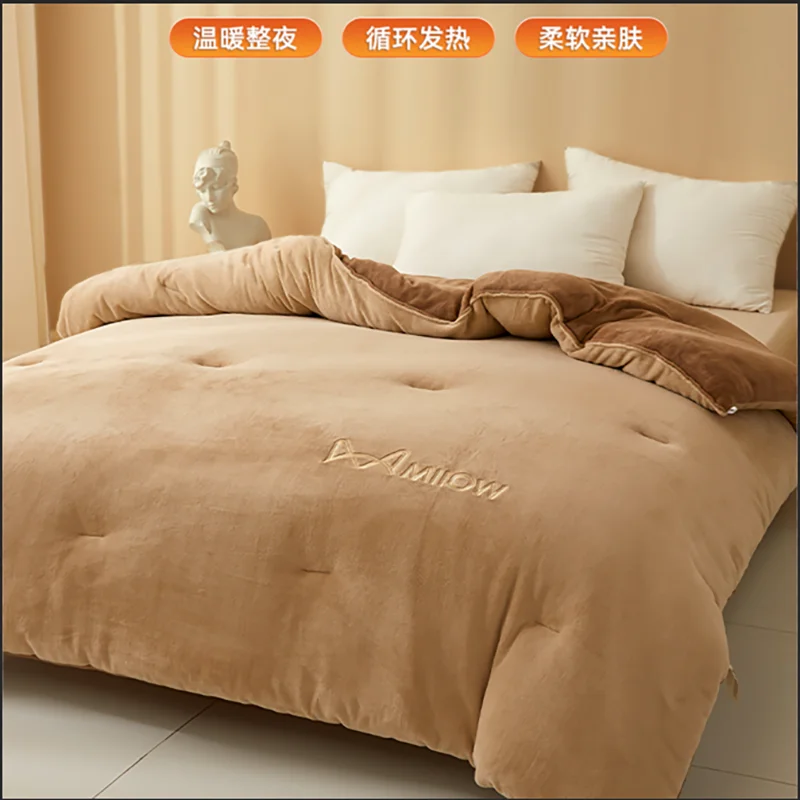 Milk velvet quilt thickened warm winter students dormitory single quilted quilts