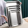 Stainless Steel Rectangle Deepen Storage Tray Dinner Plate Oven Cake Baking Pan Bread Bakeware Food Container Kitchen Accessorie 5