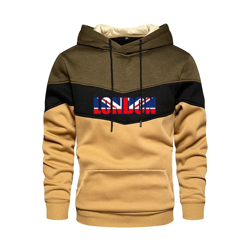 

Men Sweatshirt Autumn Winter Fashion Printing Hoodies High Quality Loose Pullover Warm Fleece Hoody Casual Streetwear