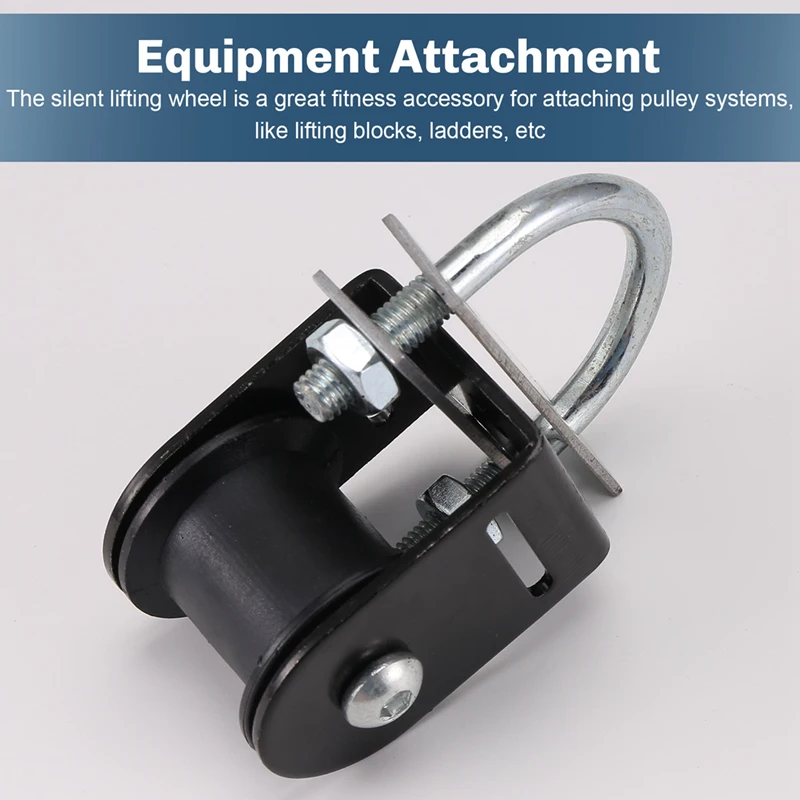 Lifting Rope Pulley Bearing Block Pulley Wheel Portable Heavy Duty Mute Roller DIY Gym Exercise Equipment 5