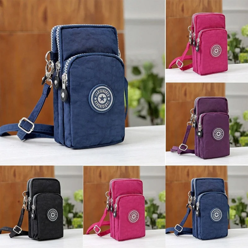 Sports Wallet Phone Bag Mobile Shoulder Bag Pouch Case Belt Handbag Purse Coin Wallet Retro Key Holder Small Money Bags