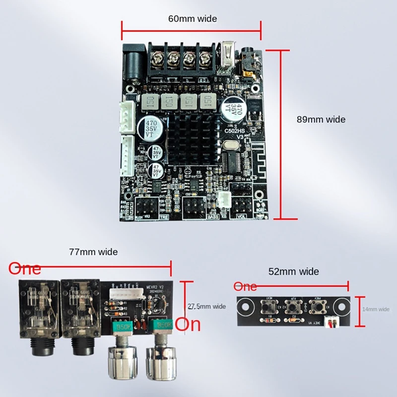 ZK-502HS KTV Microphone Audio Integrated Machine 2.0 Channel Bluetooth Amplifier Board 50W+50W, External Amplifier Board 6