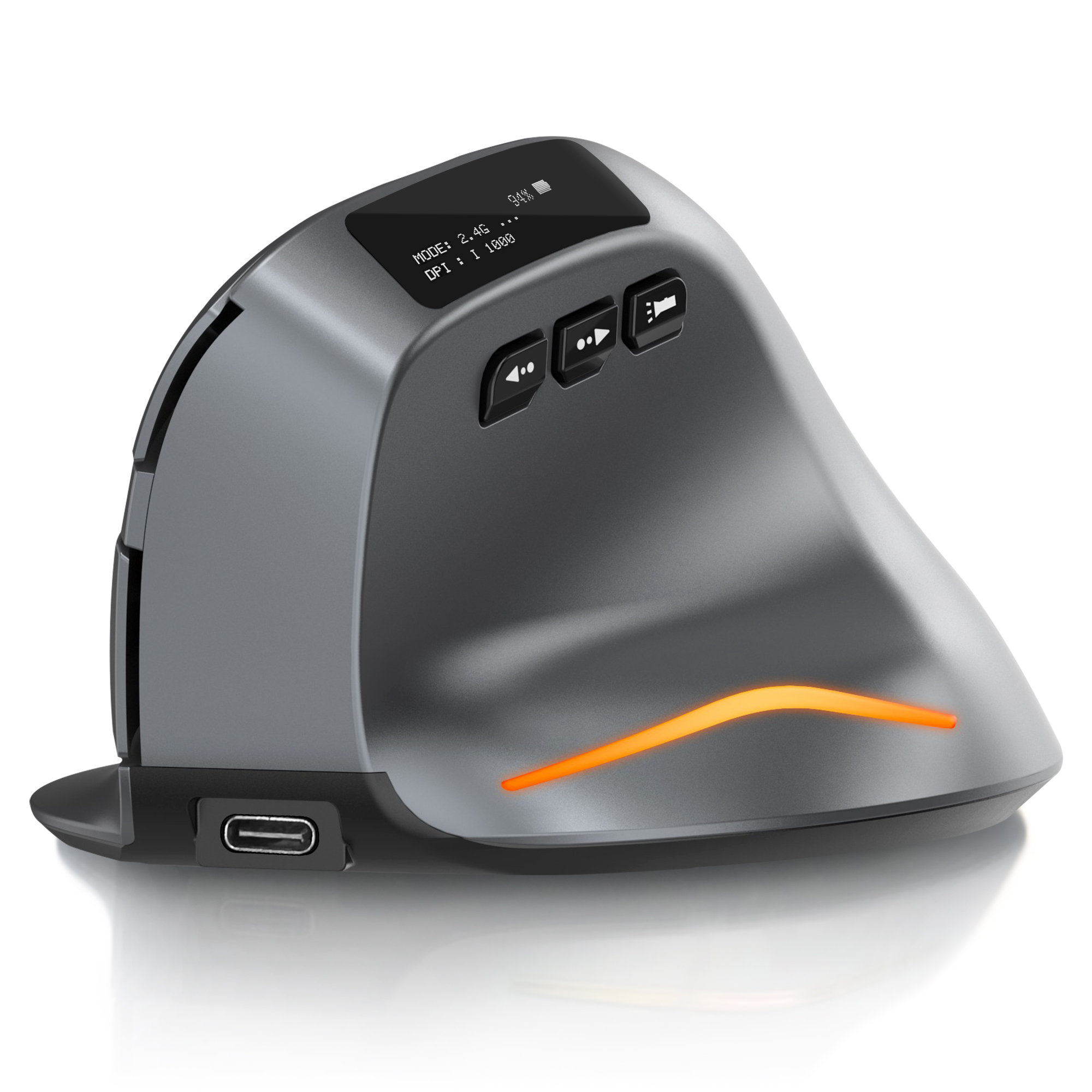  Lefon Bluetooth Vertical Mouse Wireless Ergonomic Mice with OLED Screen RGB USB Optical Rechargeable Mouse for PC Laptop Gaming 