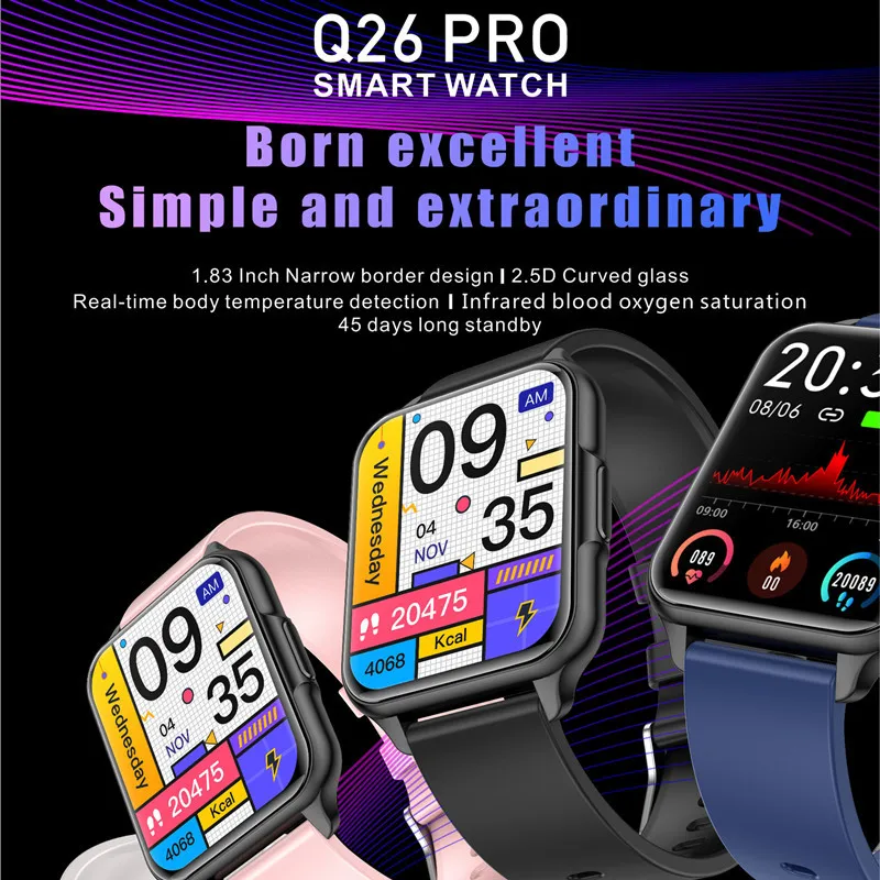 Q26 PRO Ʈ ġ 1.83 ġ ū ũ ü    ڵ DIY   ƮϽ Q26PRO Smartwatch