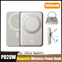 10000mAh Magnetic Power Bank for MagSafe Wireless Fast Charger Stand 20W Portable Slim Mini External Battery for IPhone Samsung 2