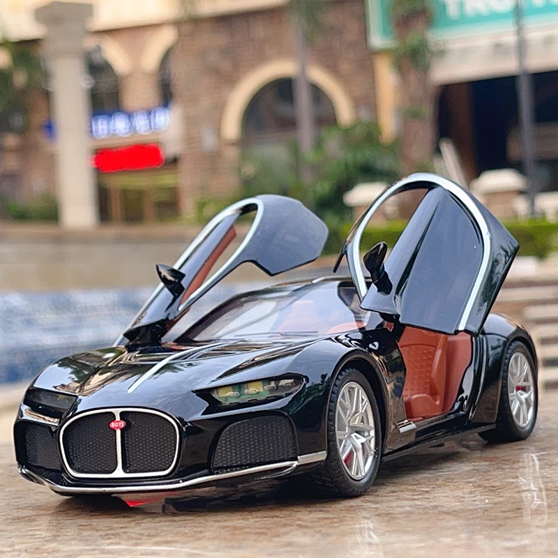 1:24 Bugatti Atlantic Alloy Sports Car Model Diecast Metal Toy Vehicles Modello Di Auto Simulazione Sound Light Collection Regali Per Bambini