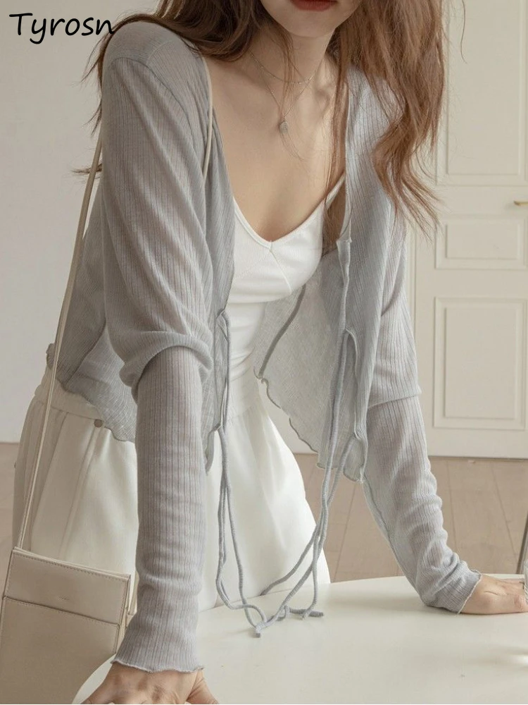 

Jackets Women Design Fashion Simple Summer Thin Sun-proof Hotsweet All-match Solid Ladies Korean Style Outwear Tender Cozy Basic
