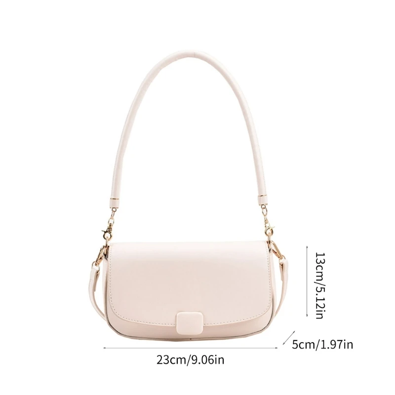 Shoulder Bag Large Capacity Fashion Trendy Bag for Women Girl Solid Color PU Bag