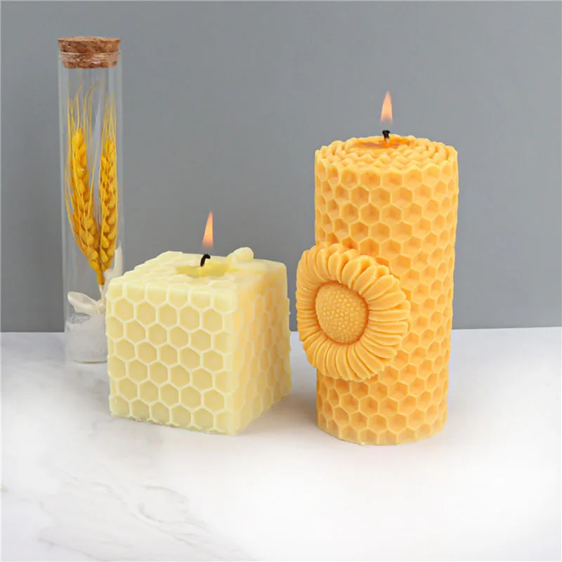 3D Silicone Candle Making Moulds DIY Honeycomb Soap Wax Plaster Candles Mold