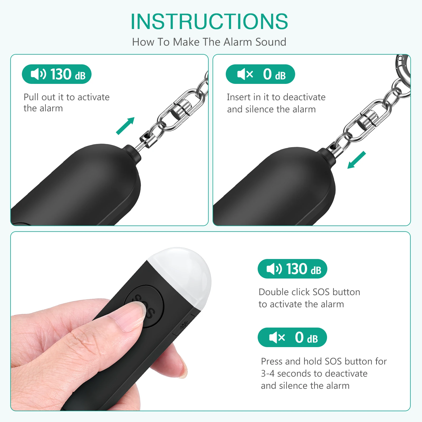 Self Defense Women Alarm 130dB Girl Security Protect Alert Personal Safety Scream Loud Keychain Emergency Alarm