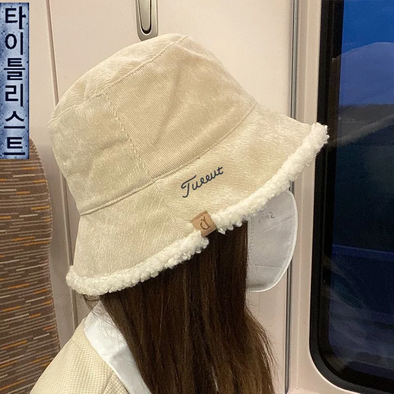 Women Golf Cap Double Sided Wearing Winter Korean Golf Wear Fashion Keep Warm Fisherman Hat 55-59 cm
