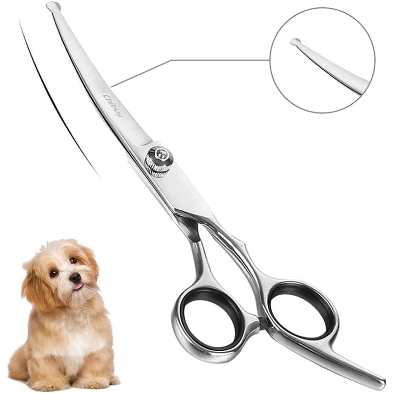 1PC Up Curved Pet Grooming Scissors Right And Left Hand Dog Grooming Hair Shears Professional Hairdressing Scissors dog grooming scissors hairdressing scissors