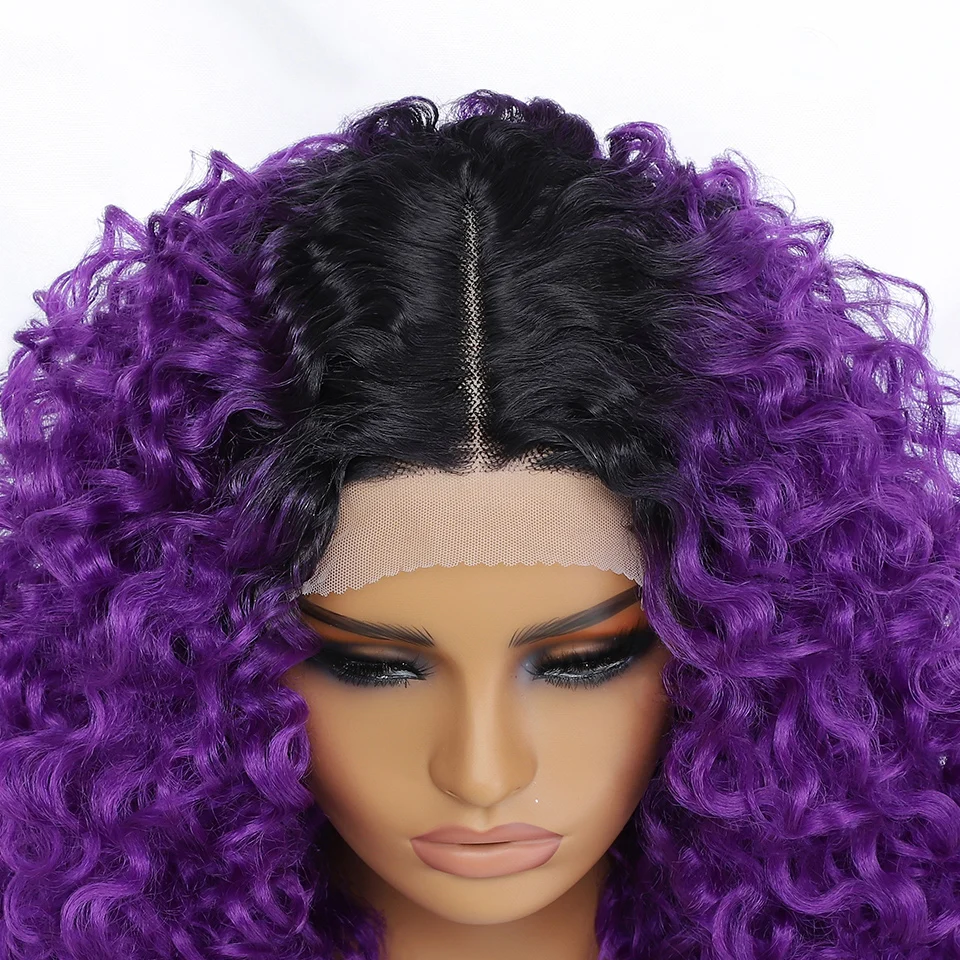20" Kinky Curly Synthetic Lace Front Wigs Black Blonde for Women Female Ginger Red Heat Resistant Natural Cosplay Wig lace front wig,lace wigs,synthetic wigs,womens synthetic wigs