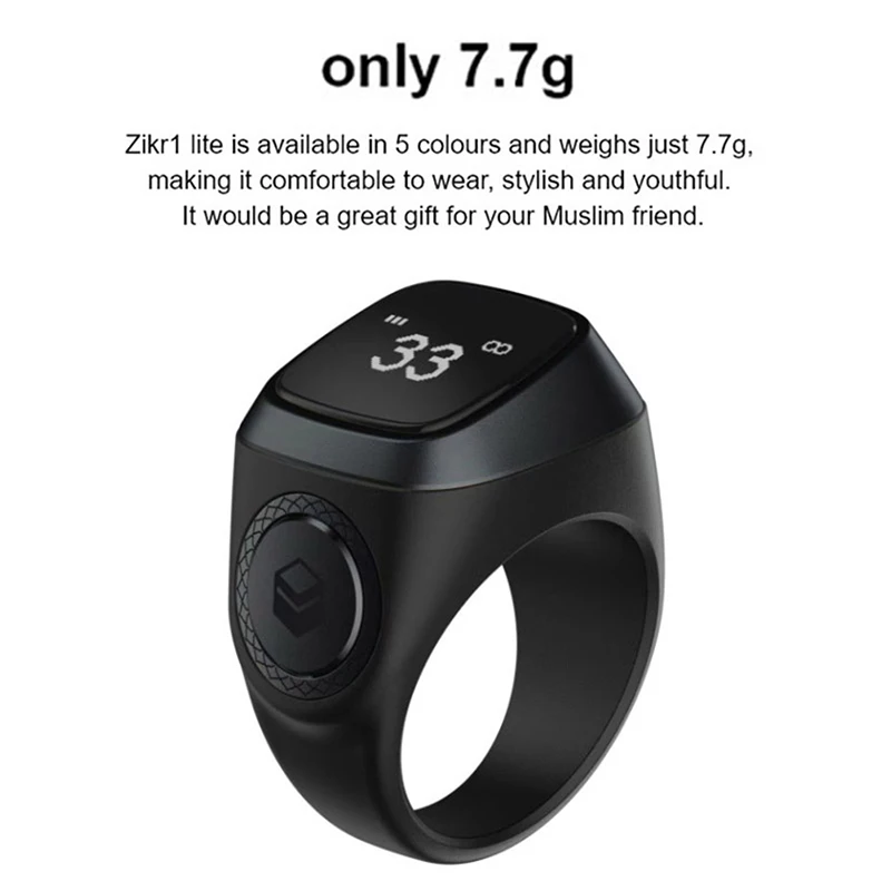 Inteligente Tally Counter Anel para os Muçulmanos Zik Digital Tasbeeh Lembrete Prayer Time Lembrete Bluetooth - Image 2