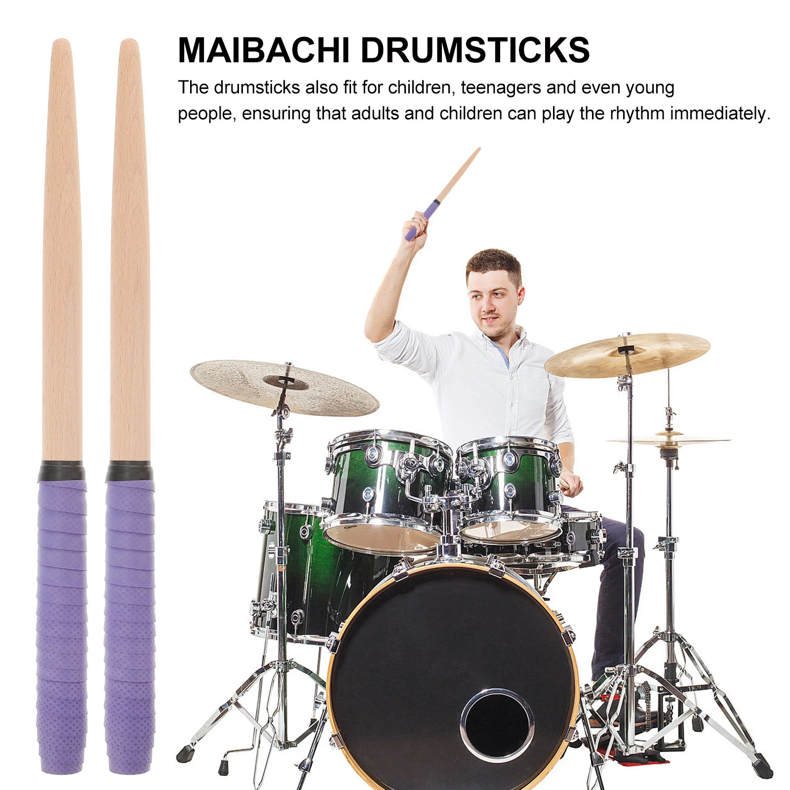 Taiko Maibachi 드럼 말렛, 드럼 드럼 스틱, 악기 부품, 타악기 액세서리, 350*20mm