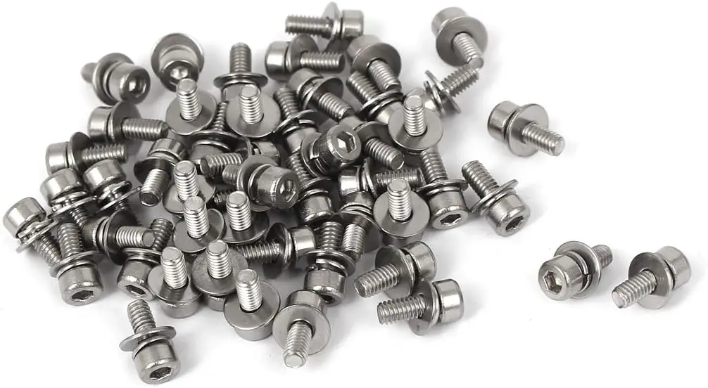 

a16042100ux1449 M2.5 x 6mm 0.45mm Thread Pitch Hex Socket Head Cap Screw w Washer 50pcs