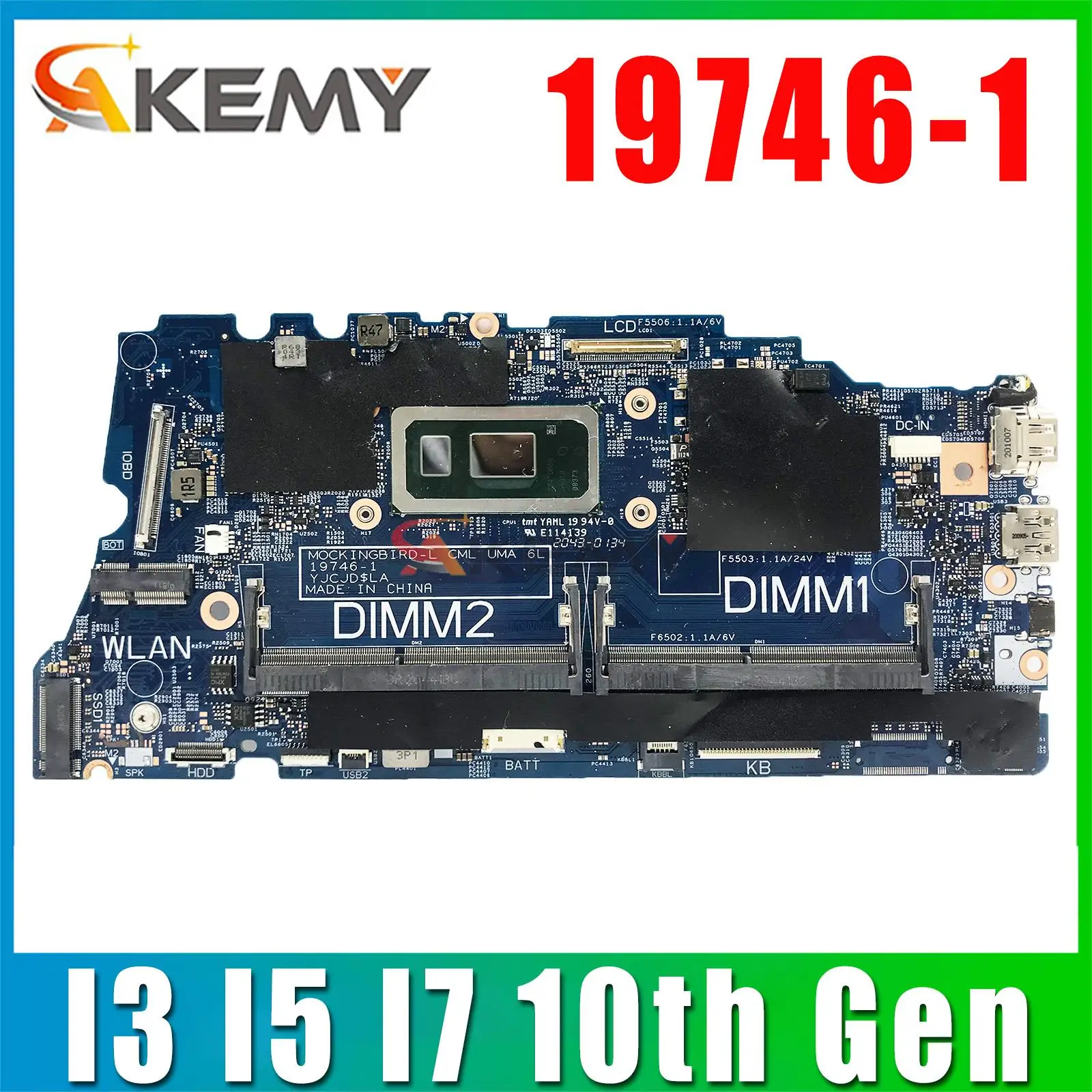 

For Dell Latitude 3410 3510 Laptop Notebook Motherboard 19746-1 With i3-10110U i5-10210U i7-10510U CPU 100% Fully tested