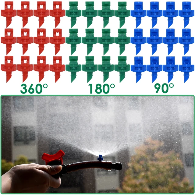 Kesla 20-100Pcs Refrakciós Fúvóka 90/180/360 Fokos Sprinkler Fej Szál Csatlakozás Kert Öntözés Köd Permetező Üvegház