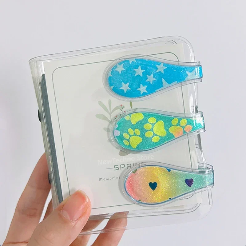 Magnetic Bookmark Bookmarks Stationery Supplies 1PC Double Sided Magnetic Bookmark Journal PVC Clips