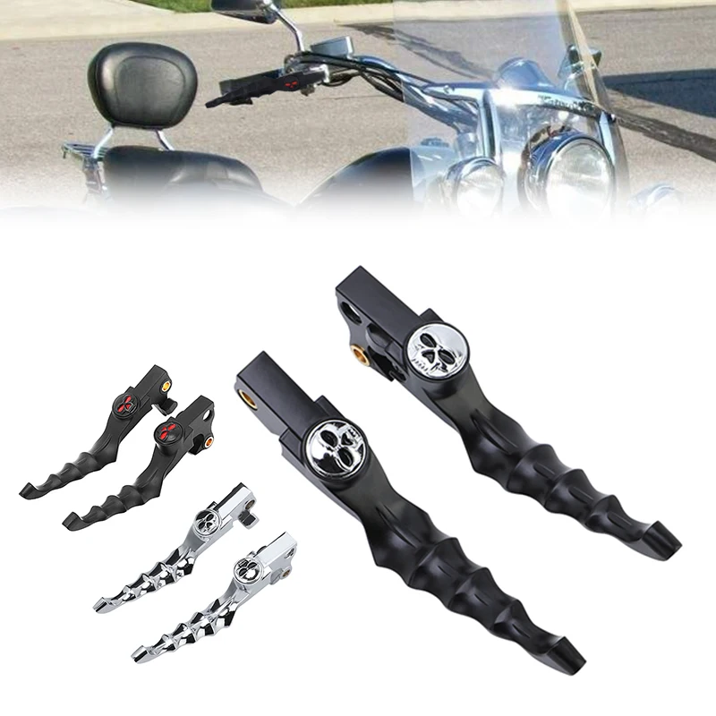 

Motorcycle Chrome Black Brake Clutch Levers Skull Zombie Handle For Harley Sportster 04-22 XL883 XL1200 48 72 883 1200 Custom