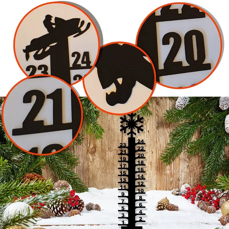 

Creative Snow Gauge Handmade Metal Yard Snow Measuring Stick Garden Stakes Winter Snow Measuring Stick Outdoor Yard Decor 40cm