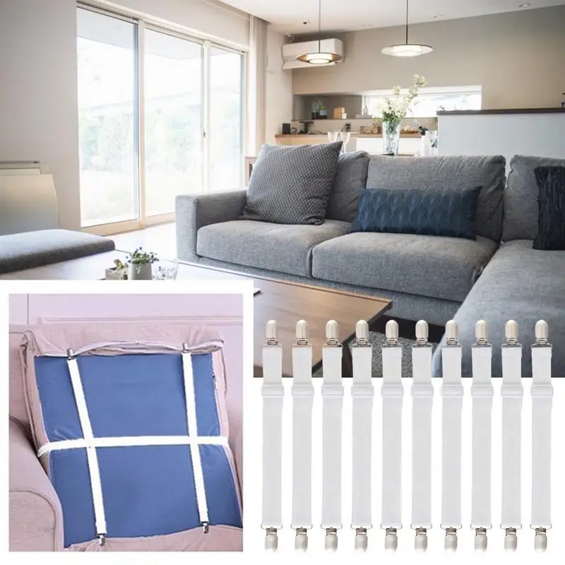 Bed Sheet Holder Straps Elastic Suspenders Bed Sheet Grippers Adjustable Belt Fastener Mattress Covers Sofa Cushion Corner Clip
