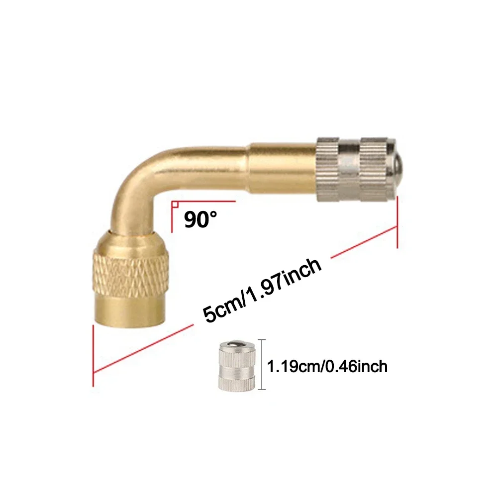 อะแดปเตอร์วาล์วยางมอเตอร์ไซค์ ทองเหลือง งอ 90 องศา สำหรับรถบรรทุก รถยนต์ มอเตอร์ไซค์ อุปกรณ์เสริม 1