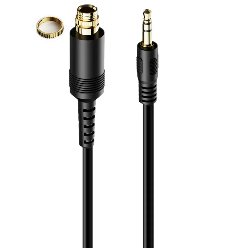 Premium AUX 3.5 mm Male to Female Locking Nut Audio Adapter Cord - Panel Mount Cable for Car Stereo (Available in Multiple Lengths)