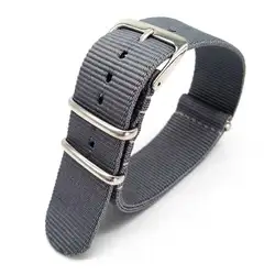 Versatile Sport Nylon Watch Strap - Adjustable Fabric Band with Buckle Closure - 22mm (GRAY)