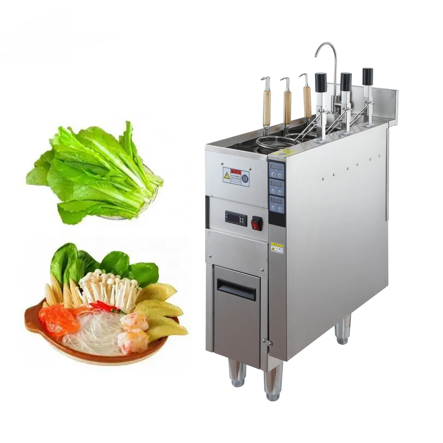 High efficiency apid noodles cooker save labor pasta boiler auto lift gas temperature control