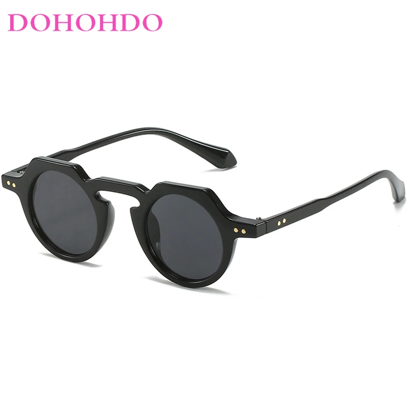 

Популярные маленькие круглые Универсальные солнцезащитные очки DOHOHDO, женские модные очки с заклепками в стиле ретро, с защитой UV400, мужские очки с прозрачными линзами