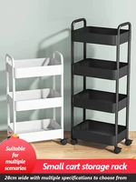 Household Trolley Kitchen Multi-Layer Floor Standing Storage Rack Bathroom Movable Storage Rack Living Room Snack Cart 1