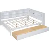 Daybed with Storage Drawers and Bookcase, L-Shape Daybed with USB Ports and Headboard with Storage Headboard, Corner Bed Frame 5
