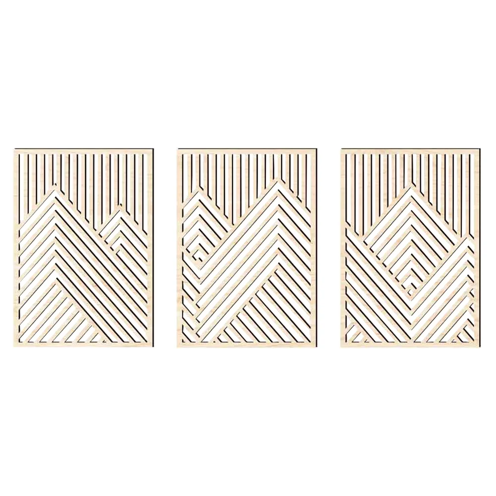 

3Pcs Mountain Wall Art Wood Mountain Line Wall Decor Abstract Minimalist Wall Art Rustic Nature Wall Decor Home Bathroom