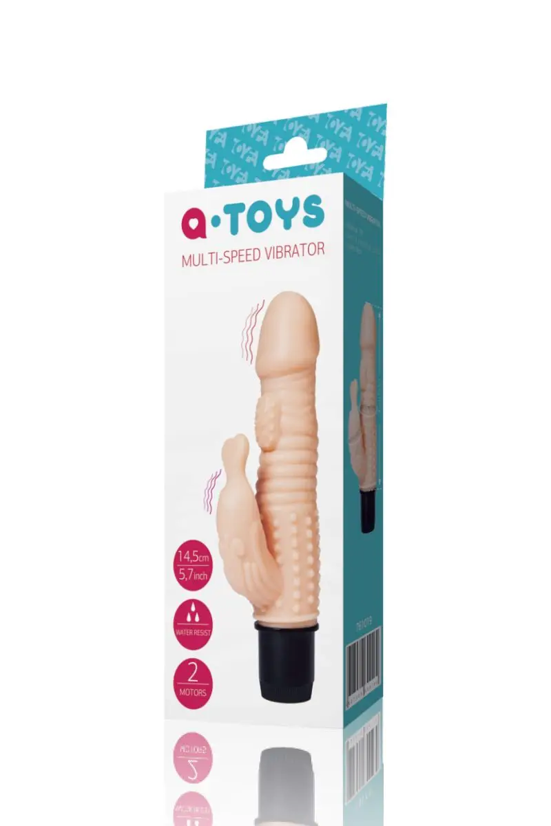 Body vibrator with additional relief and clitoral process - 16 cm. (sex toys for adults 18 Vibrator sex women shop dildo) | Красота и