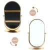 Mirror Single-sided Retro Metal Round Beauty Dressing Table (Small Gold) Tabletop Vanity Mirrors for Desk Makeup 4